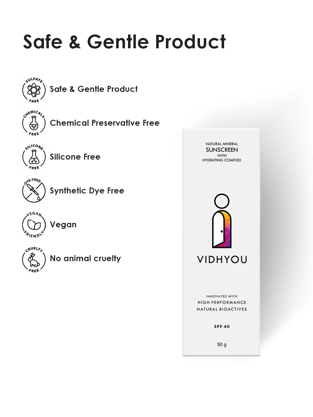 VIDHYOU Natural Sunscreen with Hydrating Complex